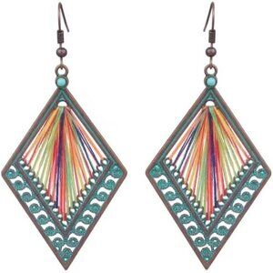 Muti-colored Braided Ropegeometric Dangle Statement Vintage Earring for Women